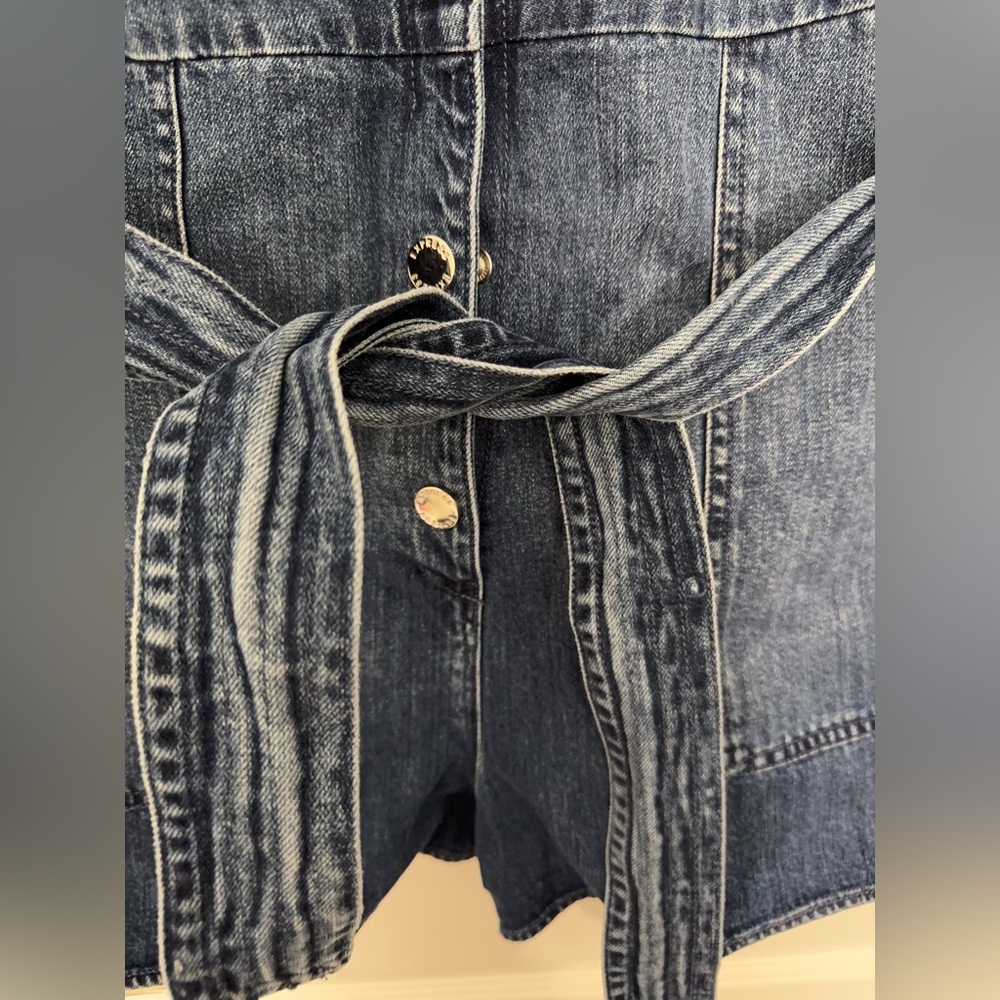 Express Women's Blue Denim Shirt short jumpsuit XS - Picture 8 of 13
